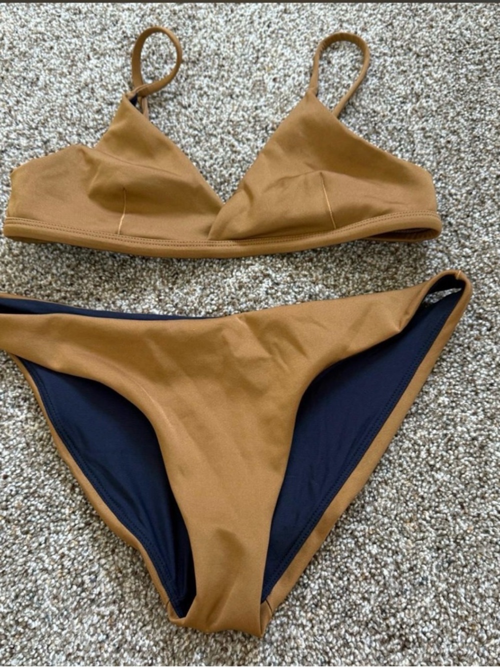 Left On Friday Tan Triangle Bikini Set